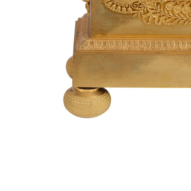 Fire-Gilt Clock from Denière Paris, France, 1800s For Sale - Image 4 of 16
