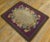 1890s Purple Medallion Floral Handmade Folk Art Antique American Hooked Rug For Sale - Image 4 of 10