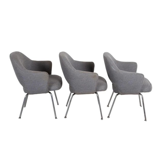 1970s 1970s Knoll Eero Saarinen Style Executive Armchairs - Set of 6 For Sale - Image 5 of 8