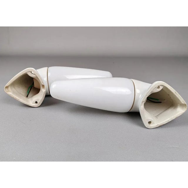 Porcelain Bathroom Wall Lights by Sigvard Bernadotte for Ifo, 1950s, Set of 2 For Sale - Image 4 of 14