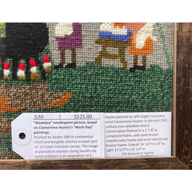 1970s "Washday" Needlepoint Picture For Sale In Washington DC - Image 6 of 7