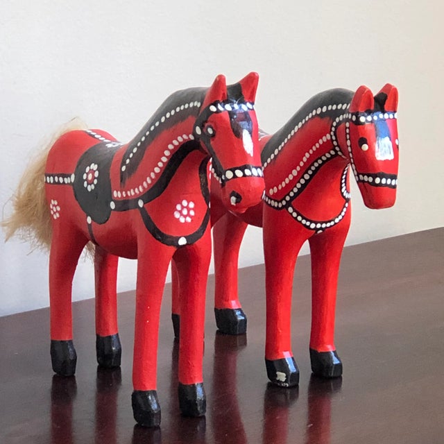 Vintage Handcrafted Rustic European Folk Art Horses — a Pair For Sale In Baltimore - Image 6 of 10