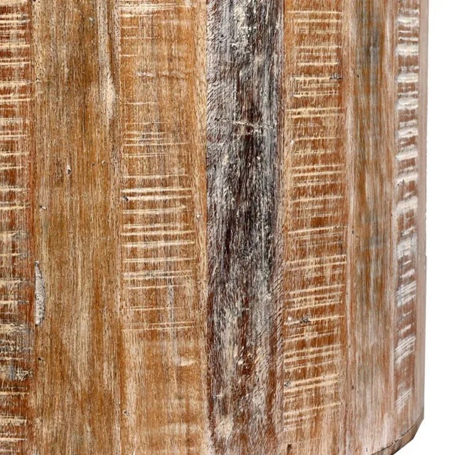 Farmhouse Round Accent Table For Sale - Image 4 of 6