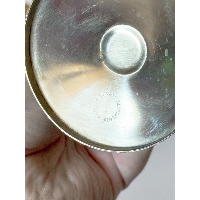 Metal Vintage Italian Silverplate Champagne Coupes by Leonard For Sale - Image 7 of 9