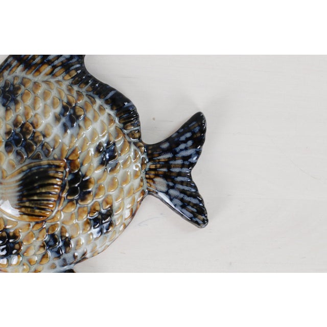 Set of 3 Mid-Century French Majolica Fish Wall Plaques | Mid-Century Vallauris Pottery For Sale - Image 17 of 18