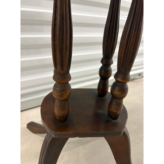 19th Century Victorian Solid Wood Side Table With Four Turned Legs For Sale - Image 12 of 12