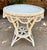 Wood Vintage White Wicker and Rattan Side Table With Scalloped Skirt For Sale - Image 7 of 15
