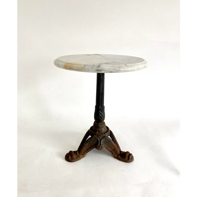 White Miniature French Marble Bistro Display Table For Sale - Image 8 of 9