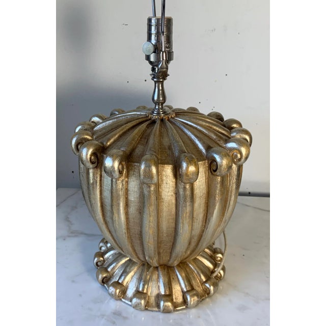 Early 21st Century Hollywood Regency White Gold Lamp by Bryan Cox For Sale - Image 4 of 13