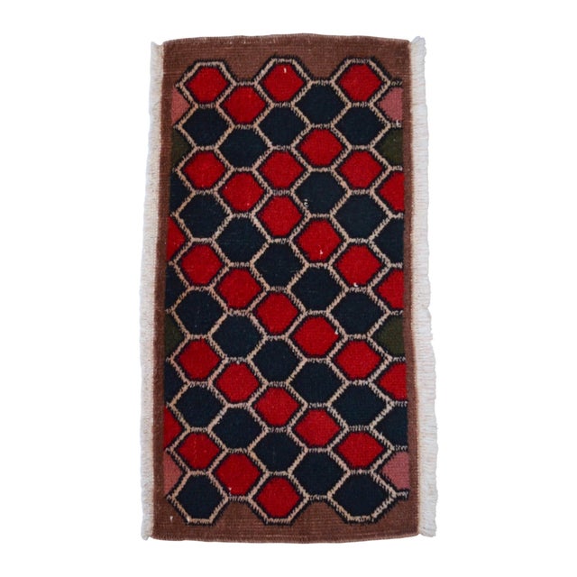 1970s 1970s Hand Knotted Small Rug, Entryway Rug, Bath Mat, Kitchen Decor, Turkish Rug, Doormat 1'4" X 2'8" For Sale - Image 5 of 16