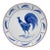 Italian Hand-Painted Blue Rooster Ceramic Serving Bowl For Sale
