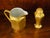 1920s 2 PCS Austrian Porcelain Gold Creamer and Salt Shaker For Sale - Image 5 of 5