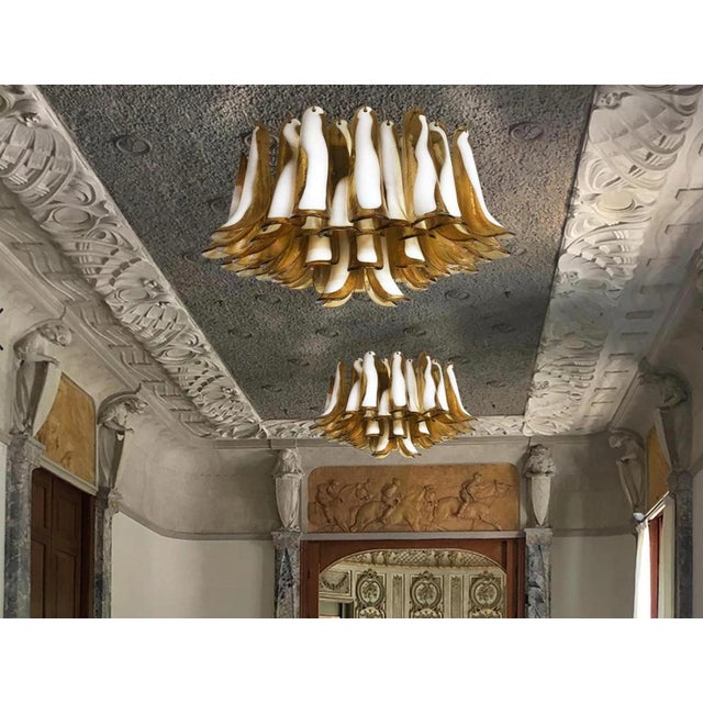Italian Murano Glass Petal Ceiling Lamps, 1990s, Set of 2 For Sale - Image 16 of 18