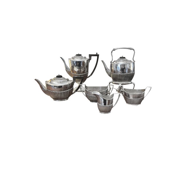 Edwardian Silver-Plated Tea Service, 1900s, Set of 6 For Sale