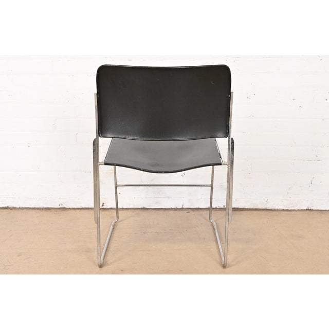 David Rowland 40/4 Black and Chrome Side Chair For Sale - Image 10 of 12