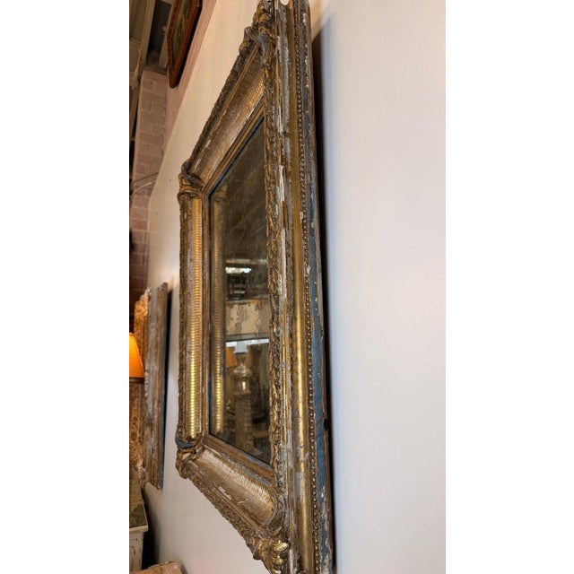 Gold 19th Century French Louis Philippe Giltwood Mirror With Original Mercury Glass For Sale - Image 8 of 8