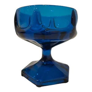 1960 Blue Viking Bowl With Pedestal