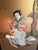 Vintage 34” Hong Kong Mother of Pearl Shell Inlay Asian Lady Wall Plaques Gold Chinoiserie – Pair For Sale - Image 10 of 10