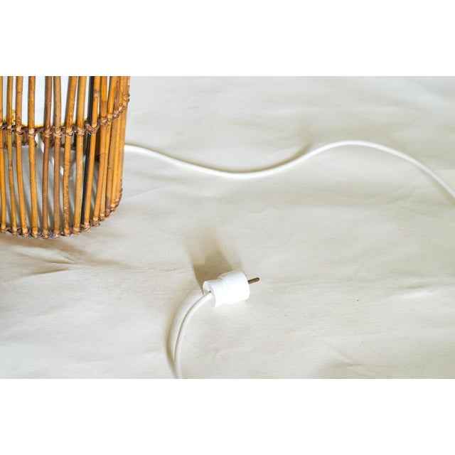 Mid-Century Rattan Floor Lamp in the style of Louis Sognot, 1960s For Sale - Image 8 of 14