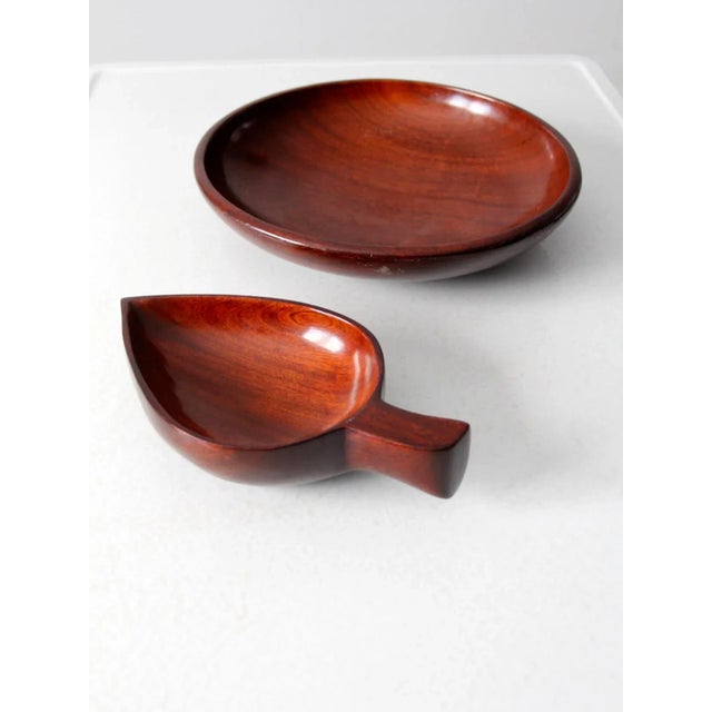 Mid-Century Modern Mid-Century Tropical Woodenware Bowl Pair For Sale - Image 3 of 12