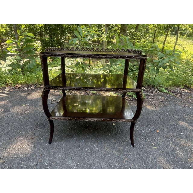 Vintage Louis XV Style Burled Wood 2 Tier Side Table For Sale - Image 10 of 10