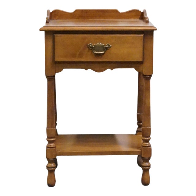 Tell City Young Republic Solid Hard Rock Maple Colonial Early American 19" Nightstand For Sale