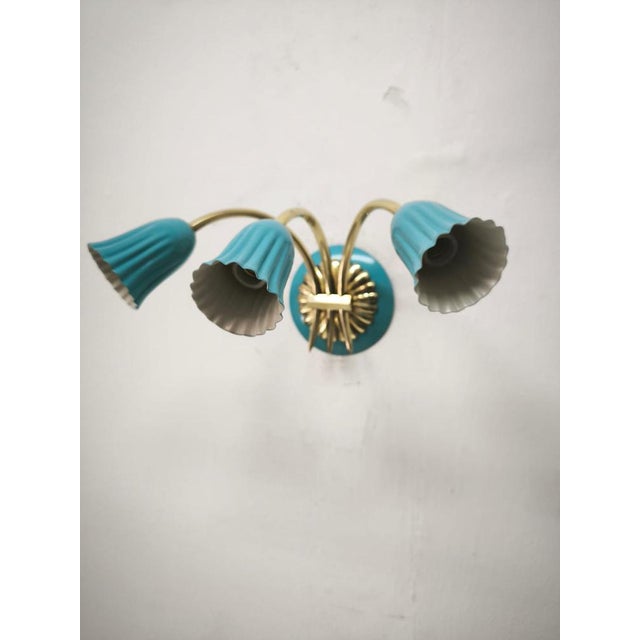Metal Sputnik Wall Light from Tre Luci, 1940s For Sale - Image 7 of 11