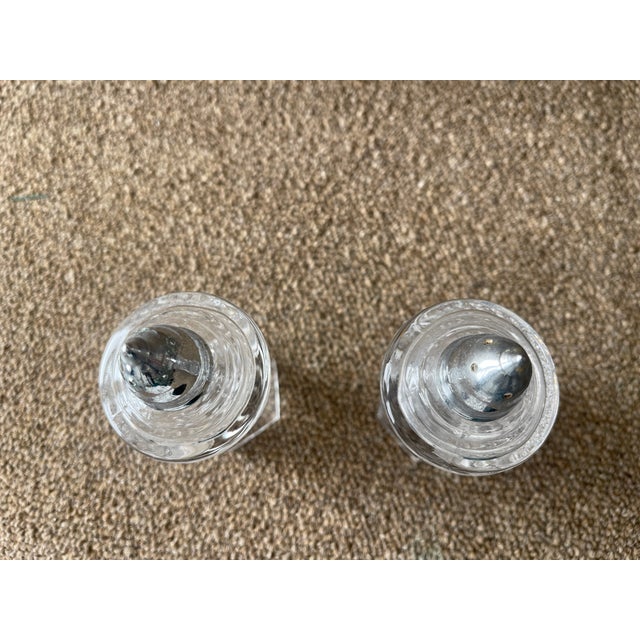 1990s Glass and Silver Salt and Pepper Shakers For Sale - Image 4 of 4
