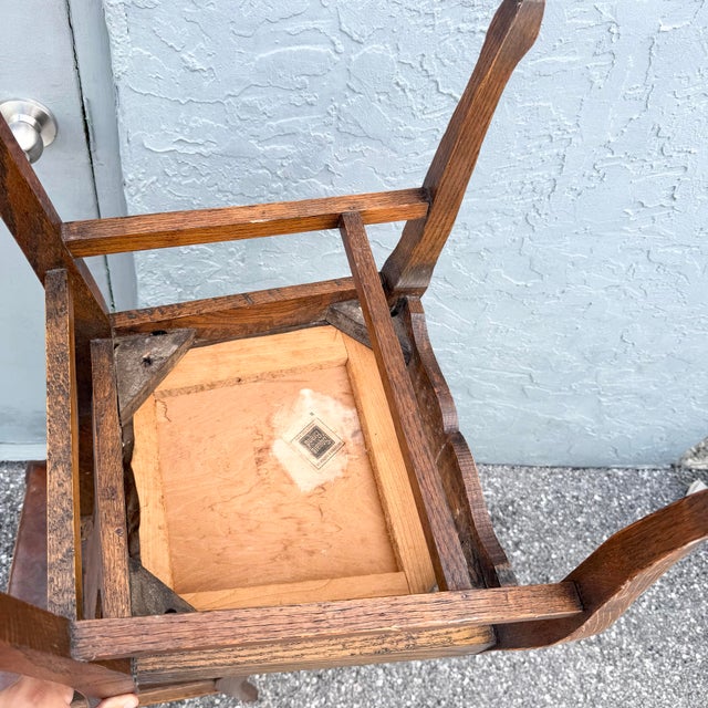 Antique Oak Dining Chairs - A Pair For Sale - Image 11 of 11