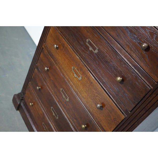 Vintage English Oak Filing Cabinet For Sale - Image 6 of 17