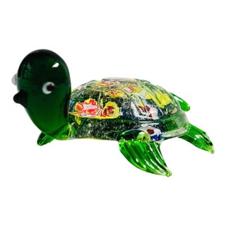 Small Vintage Art Glass Turtle For Sale