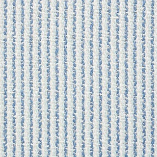 Schumacher Shoreline Stripe Fabric in Sky For Sale