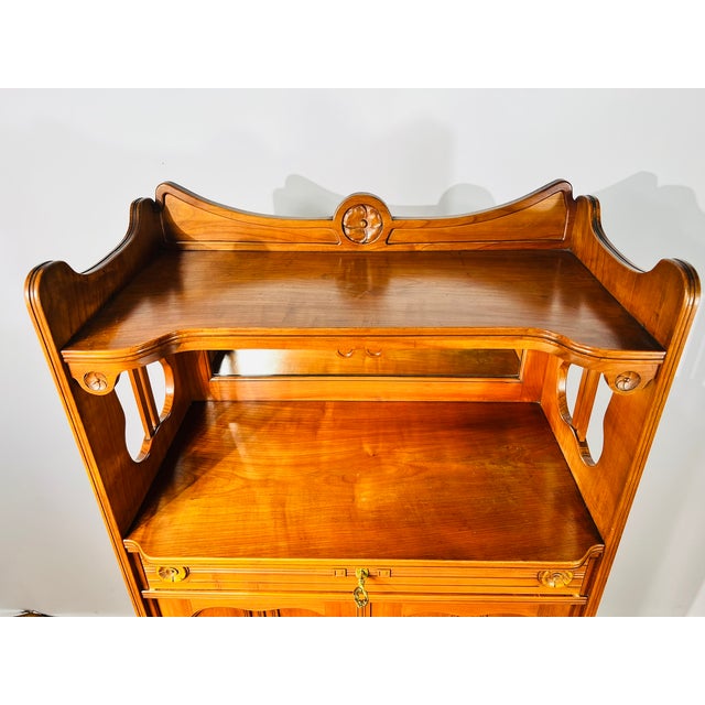 Wood Art Nouveau Walnut Veneered Cabinet with Mirror Top from Nic. Eckel Kaiserslautern, 1890s For Sale - Image 7 of 18