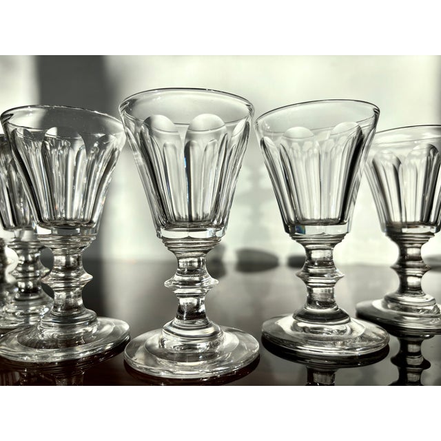 Crystal Glasses in the style of Montcenis, Early-Mid 19th‑Century, Set of 8 For Sale - Image 5 of 16
