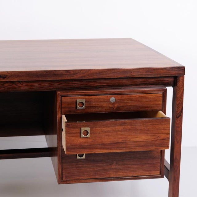 Brown Rosewood Desk by Arne Vodder for Sibast Furniture 1960s For Sale - Image 8 of 11