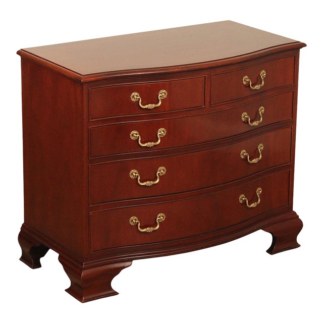 Baker Georgian Style Mahogany Serpentine Chest of Drawers For Sale