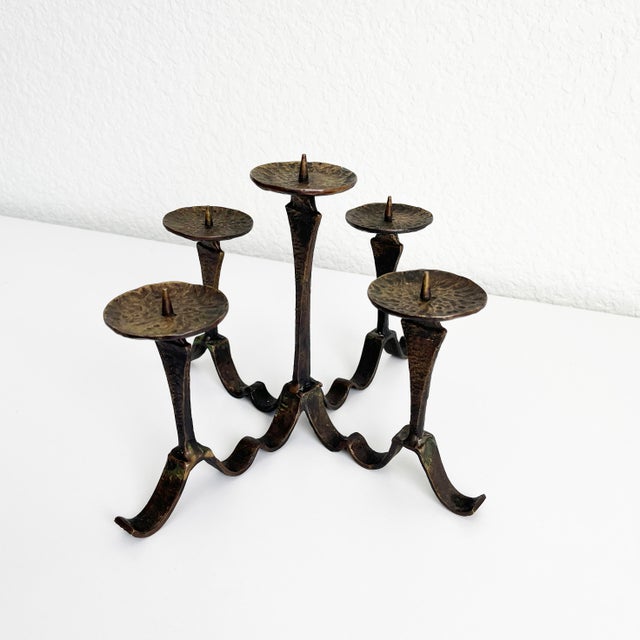 Metal Mid 20th Century French Jean Royère Style Candelabra For Sale - Image 7 of 12