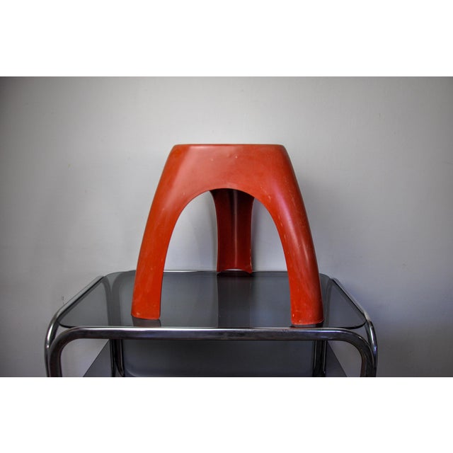 Hollywood Regency Red Elephant Stool from Vilmer, Spain, 1980s For Sale - Image 3 of 10