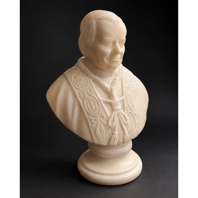 Italian School, Bust of Pope Pius IX, 1800s, Alabaster For Sale - Image 11 of 11