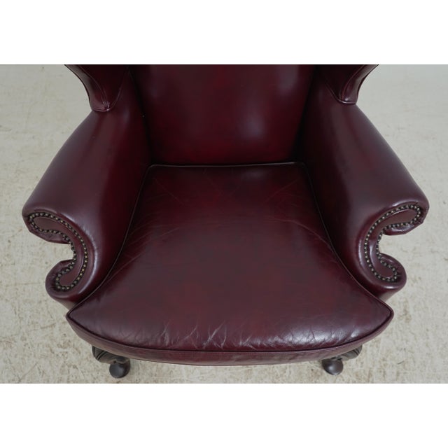 Animal Skin Hancock & Moore Leather Wing Chair & Ottoman For Sale - Image 7 of 18