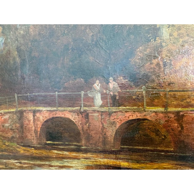 Late 19th Century Antique 19th Century British Oil Painting “The Ford, Varaley Woods” by H. Pope For Sale - Image 5 of 12