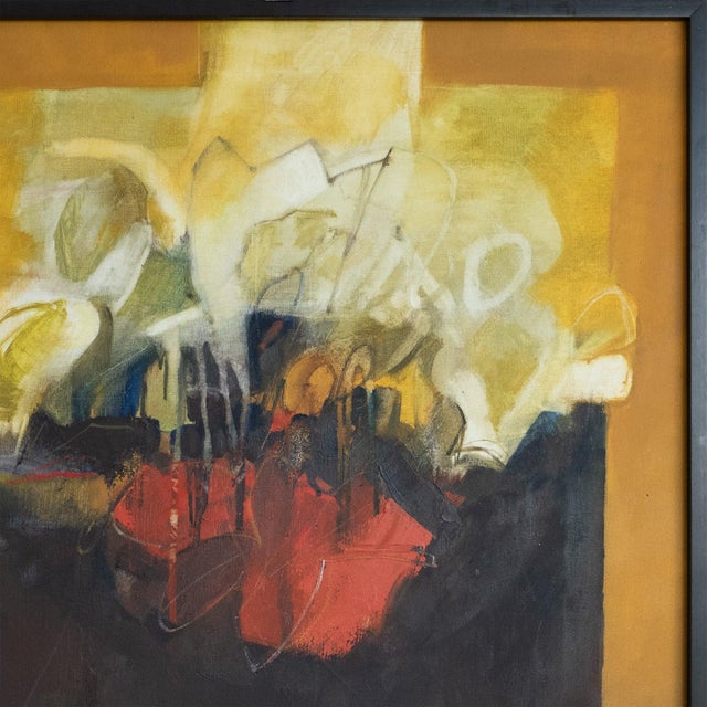 Modern After Antonio San Martín, Abstract Composition with Floral Motif, Oil Painting For Sale - Image 3 of 8