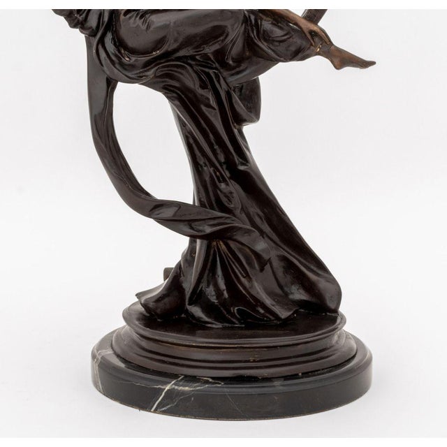 Art Nouveau Style Venus on the Moon Bronze For Sale - Image 4 of 8