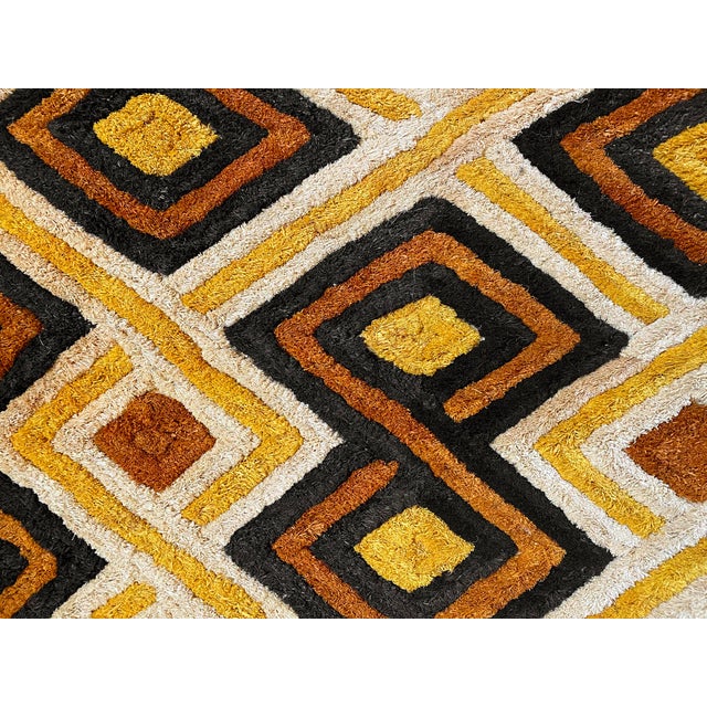 Tribal Kuba Tribal Raffia Grass Vintage Textile Fabric For Sale - Image 3 of 3