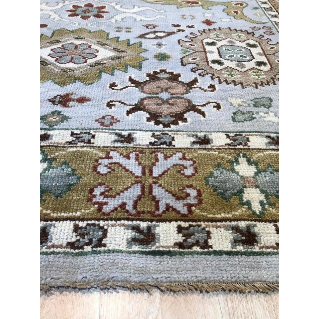 2020s 10x14 Gray Hand-Knotted Wool Botanical Accent Border Geometric Modern Carpet Rug For Sale - Image 5 of 5