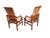 Henredon Campaign Oak Pair Armchairs For Sale - Image 9 of 13