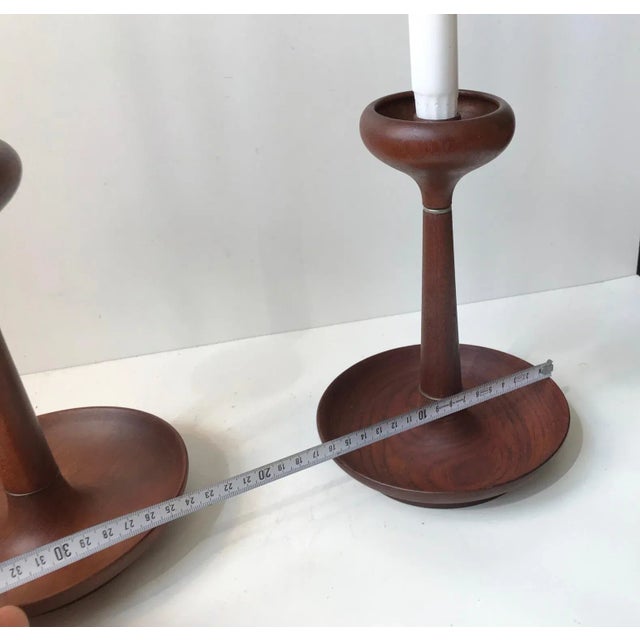 Scandinavian Modern Teak Candleholders, 1960s, Set of 2 For Sale - Image 12 of 13