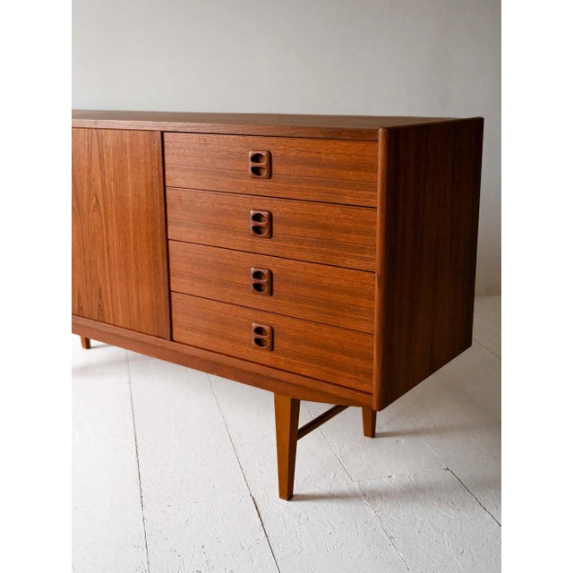 Vintage Scandinavian Teak Sideboard, 1950s For Sale - Image 9 of 11