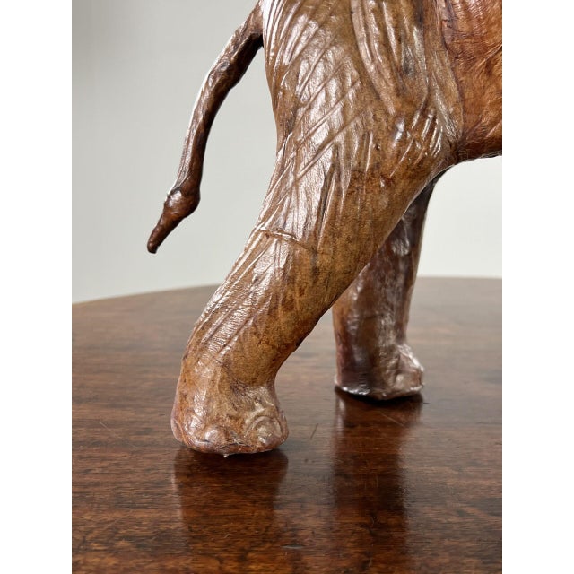 Brown Vintage Leather Elephant Figure For Sale - Image 8 of 13