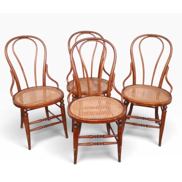 Set of Four Late 19th Century Bentwood Bistro Cafe Dining Chairs For Sale In New York - Image 6 of 14